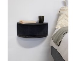 Giga Meubel Zwevend Nachtkastje Vera - Zwart - Mangohout - 45x28x22cm