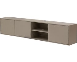 Giga Meubel Zwevend Tv-meubel Loiza - Zandkleur Hout - 3-Deurs - 200x30x40cm