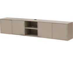 Giga Meubel Zwevend Tv-meubel Loiza - Zandkleur Hout - 4-Deurs - 200x30x40cm