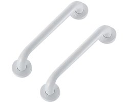 Gigicial Douchebeugel - Wandbeugel - Antislip ontwerp van roestvrij staal - Set van 2 - Badkamer en toilet - Wit