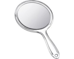 Gigicial Dubbelzijdige Spiegel - Handspiegel Met Handgreep - 2x Vergroot & Normale Weergave - 1 - Algemeen Gebruik + Transparant