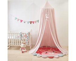 Gigicial Hemel Voor Bed - Hemelbed Voor Meisjes - Zacht En Schaduwgevend Met Lage Ophangring + Ideaal Voor Kamerdecoratie Prinsessenstijl - 1 - Algemeen Gebruik+Beigeroze
