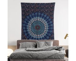 Gigicial Katoenen Wandtapijt - Mandala Wandkleed - Handgemaakt In India Voor Boho Wanddecoratie En Verschillende Gebruiksdoeleinden - 1 Stuk - Als Sprei Of Pauw Wanddecoratie In Diverse Kleuren