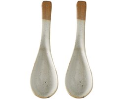 Gigicial Keramische Soeplepel - Porseleinen Lepel - Eenvoudig En Elegant Ontwerp Voor Meeste Eetgelegenheden - 2 Stuk - Beige