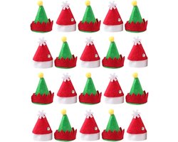 Gigicial Kerstlollyhoedjes - Kerstdecoraties - Herbruikbaar, kan worden aangevuld met feestelijk schuim - Verpakking van 24 stuks - Tafeldecoratie voor volwassenen, Rood