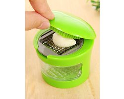 Gigicial Knoflookpers - siliconen dunschiller - knoflooksnijder/hakker - 1 stuk - Groen keukengereedschap