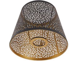 Gigicial Lampenkappen - Kleine Lampenkap - Natuurlijk Geïnspireerde Boomsculptuur Met Gedetailleerd IJzeren Patroon - 1 - Zwart Met Gouden Rand