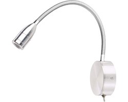 Gigicial Leeslamp Voor Bed - Wandlamp Naast Het Bed - Helderwit Licht En Zwanenhalsverstelling - 1 Stuk - Algemeen Gebruik+Zilver