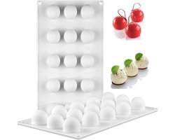 Gigicial Mousse Chocolade Siliconen Bolvorm - Antiaanbak Bakvorm - Flexibel en Duurzaam, Hittebestendig tot 230°C - 1 Stuk - Universeel Wit