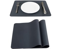 Gigicial Placemat Siliconen - Antislip Placemat - Stapelbaar & Hittebestendig - 2 Stuks - Voor Eettafel Zwart