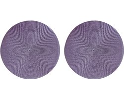 Gigicial Placemats - Tafelplacemats - Beschermen Tegen Vlekken En Krassen Rond Ontwerp Voor Feestelijke Gelegenheden - Set Van 2 - Voor Informele En Formele Diners Paars