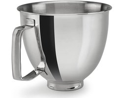 Gigicial Roestvrijstalen mengkom - Kantelbaar/elektrisch/4,83 liter - 1 stuk - Voor KitchenAid Silver-serie