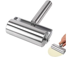 Gigicial T-vormige Deegroller - Roestvrijstalen Deegroller - Perfect Voor Pizza En Bakken Met Anti-kleef Oppervlak - 1 Stuks - Keukenapparatuur Zilver