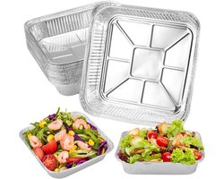 Gigicial Wegwerp aluminium kommen - Om te bakken en in te vriezen - 30 stuks - Voor gebruik in oven en op de grill - Zilver