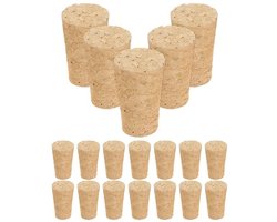 Gigicial Wijnkurk - Kurken Voor Flessen - Lekvrij En Herbruikbaar Houten Ontwerp - 20 Stuks - Wijnbewaring + Houtkleur