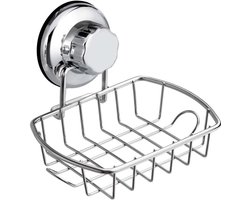 Gigicial Zeepbakje - Douchezeepbakje - Verchroomd roestvrij staal, zuignapbevestiging - 1 stuk - zilver