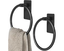 Gigicial Zwarte Handdoekring - Handdoekhouder Voor De Badkamer - Eenvoudig En Elegant Rond Ontwerp Met Matzwarte Afwerking - 1 - Modern Interieur