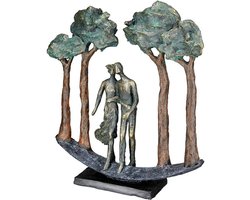 Gilde - Beeld - Stel onder de bomen - Sculpture - 3D Sculptuur - Moderne Woondecoratie - Kunst voor binnen - Decoratie 30cm
