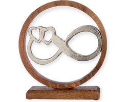 Gilde Handwerk - Beeld - Oneindige Liefde - 26x24x5 cm - Mangohout - Aluminium