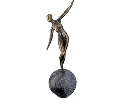 Gilde Handwerk - Beeld - Sculptuur - De wereld in balans -12x13x40cm - Polyresin - Limited edition