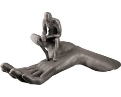 Gilde Handwerk - Beeld - Sculptuur - Man op hand - 21x9x12 - Metaal