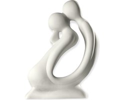 Gilde Handwerk  De Kus - Sculptuur Beeld - Keramiek - Wit - 42 cm