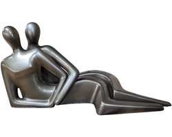 Gilde Handwerk Sculptuur Beeld Door het hart verbonden Keramiek 38x14x19 cm BRONS