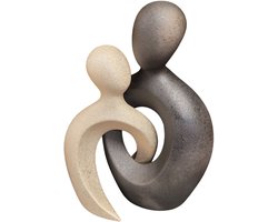 Gilde Handwerk Sculptuur Beeld Door het hart verbonden Keramiek zwart goud geglazuurd