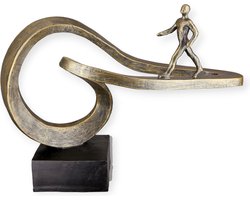 Gilde Handwerk - Sculptuur - Beeld - Je eigen pad volgen - 25x32x15 cm - Bronskleurig Polyresin