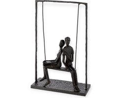 Gilde handwerk - Sculptuur - Beeld - Samen op een schommel - Metaal - Zwart
