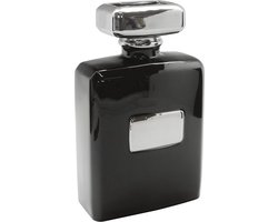 Gilde Handwerk - Vaas - Bloemenvaas - Trendvaas - Parfum - Parfumfles - 22x13.5x7cm - zwart- Keramiek
