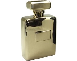 Gilde Handwerk - Vaas - Bloemevaas - Trendvaas - Parfum - Parfumfles - 22x13.5x7cm - Goud - Keramiek