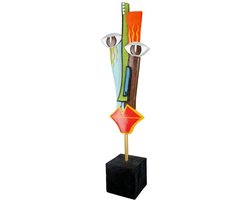 Gilde sculptuur Face Delaunay kunsthars en metaal 64 cm