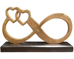 Gilde - -Sculptuur - oneindige liefde voor elkaar - GOUD en ZWART - mangohout - aluminium 16x25