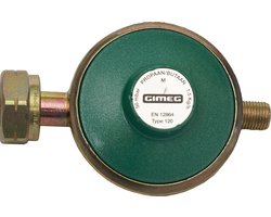 Gimeg Universele Gasdrukregelaar 1/4 Inch Links 50Mbar - Drukregelaars los - Groen