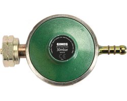 Gimeg Universele Gasregelaar met Slangpilaar 30Mbar - Drukregelaars los - Groen