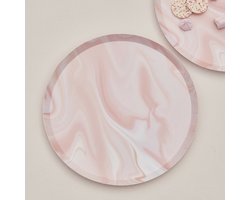 Ginger Ray - 8 Borden Marble Pink - 25 cm
