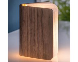Gingko Mini Booklight Walnoot Hout