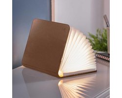 Gingko Tafellamp Smart Book Light large - bruin leder