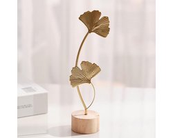 Ginkgo Blad Beeldje voor Luxe Woondecoratie, Metalen Sculptuur voor Woonkamer en Slaapkamer, Elegante Natuurlijke Accenten voor Thuis
