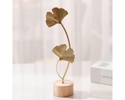 Ginkgo Blad Beeldje voor Luxe Woondecoratie, Metalen Sculptuur voor Woonkamer en Slaapkamer, Elegante Natuurlijke Accenten voor Thuis