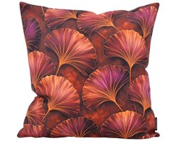 Ginkgo Burgundy Kussenhoes | 45 x 45 cm | Katoen/Polyester