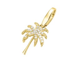 Giorgio Martello bedel / charm * palmboom * zirkonia 925/- Sterling zilver geelgoud verguld