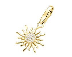 Giorgio Martello bedel / charm * Zon * zirkonia 925/- Sterling zilver geelgoud verguld