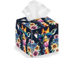 Giraffe Look Tissue Box Houder - Vouwbare Handdoekopberger voor Badkamer, Kantoor en Auto - Waterdichte Opbergdoos voor Handdoeken en Servetten