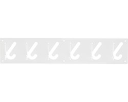 Gispen 1x6 - Kapstok - Wit - 60 cm breed