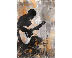 gitaar banksy tuinposter - Gitaar posters - Tuinposters Muziekinstrument - Schutting decoratie - Tuinaccessoires - Tuinschilderij tuinposter 40x60 cm