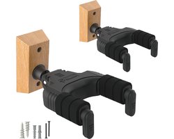 Gitaar Wandhanger voor Akoestische en Elektrische Gitaren, Ukelele, Bass, Banjo en Mandoline - Verstelbare Haak met Houten Basis