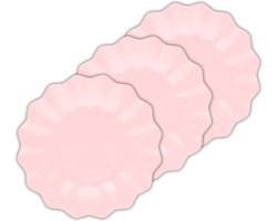 Givi Italia Feestbordjes - schulprand - 24x - baby roze - rond - papier/karton - 27cm - duurzaam - wegwerpbordjes - babyshower- kinderfeestje