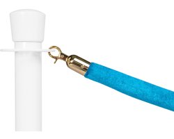 GJ Floors – Afzetkoord velours Lichtblauw – Messing sluiting – Luxe afzetkoord voor afzetpalen